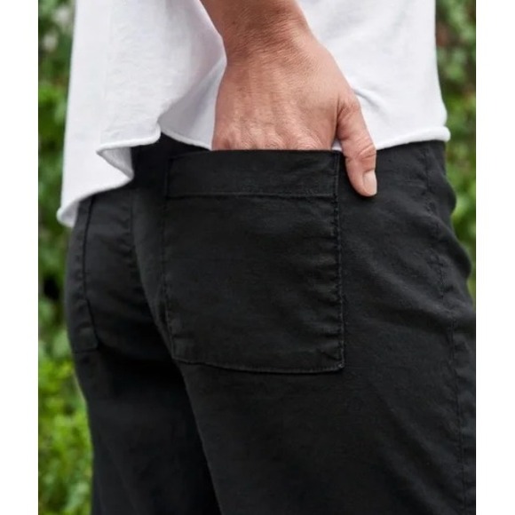 Frank & Eileen Kinsale Black Italian Power Linen Cropped Raw Hem Pants Size 2 - Picture 4 of 10